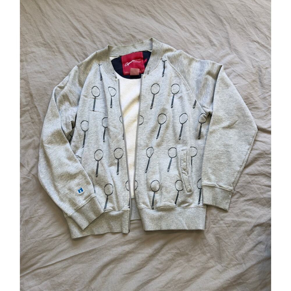 APEX Museum Unisex Grey Zip Up Jacket with Magnify Glasses
